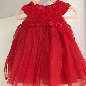 👶🏼🎄❤️ Fancy Red Baby Girls’ Holiday Dress - 6M